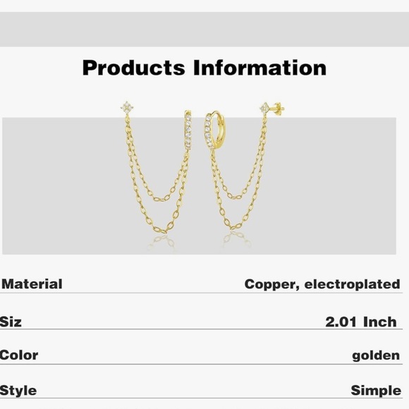 925 Sterling Silver Gold Plated Earrings - Picture 4 of 4